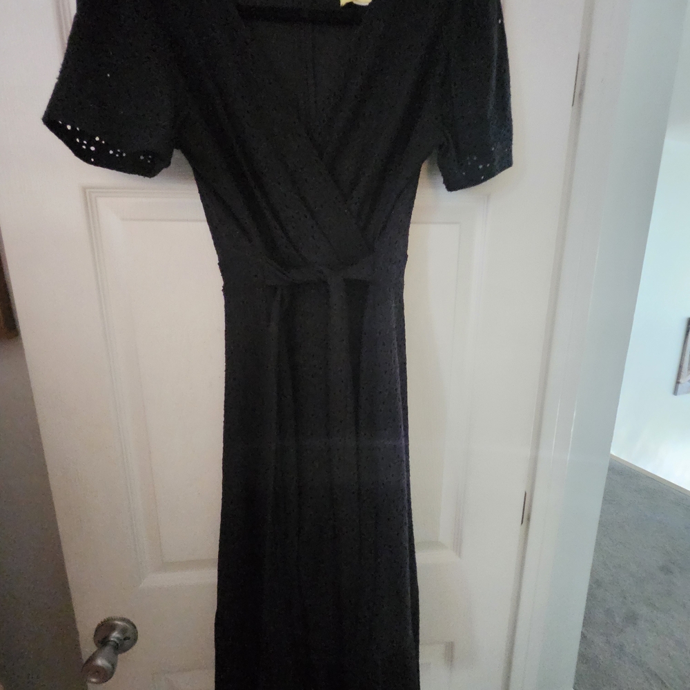 Chic Black Eyelet Maxi Dress